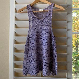 Anthropologie Purple Lavender Lace Tank Top